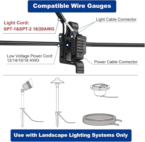 Miniatura 3 de Conectores de cable de bajo voltaje, conectores de luz de paisaje, calibre 12-18, conector de cable de bajo voltaje para iluminación de paisajeluz