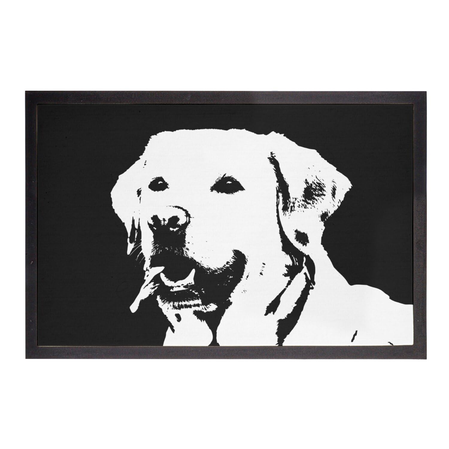 Paillasson Labrador haut de gamme design d'art canin noir et blanc