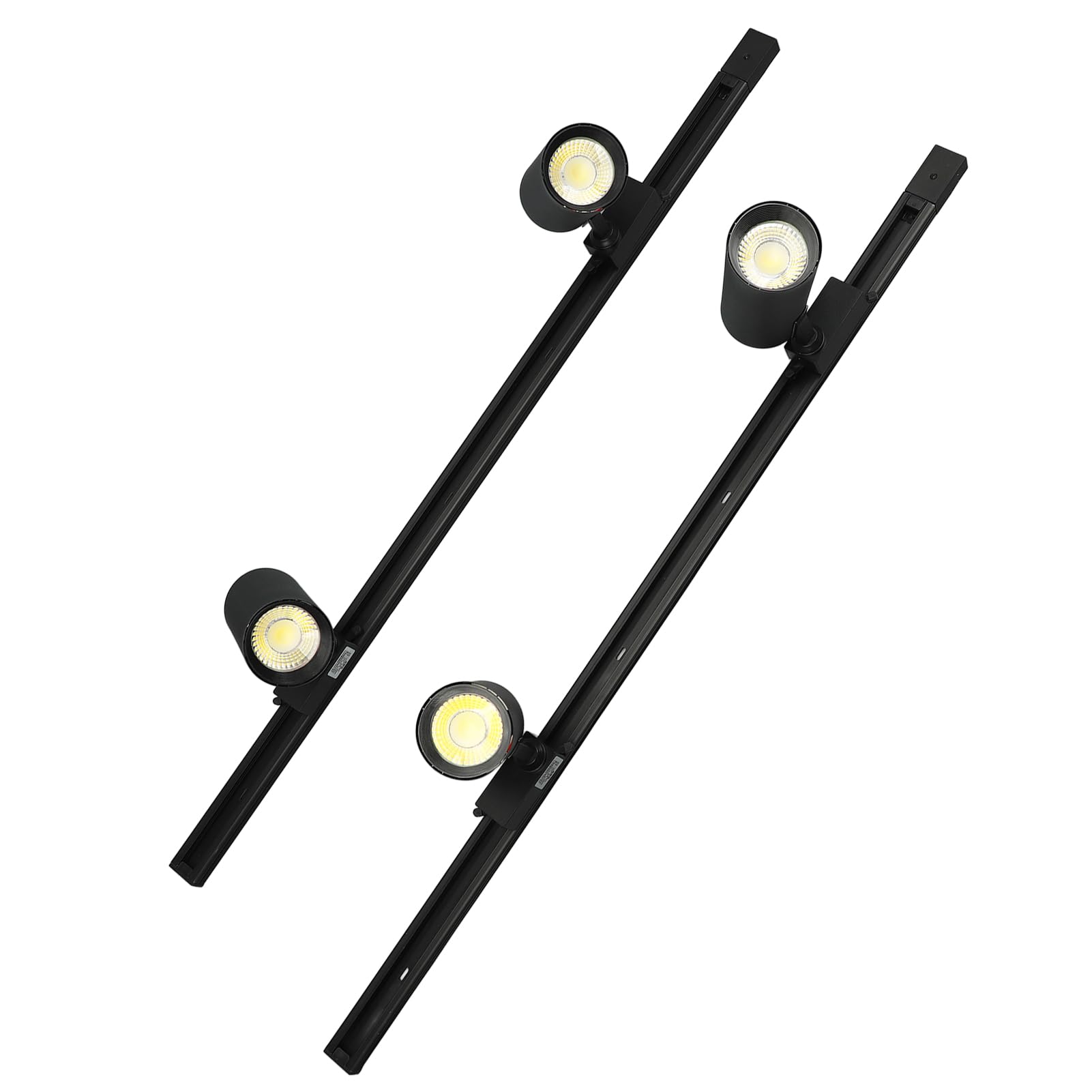 Kit d'éclairage sur rail Coque noire 85 V-265 V LED large tension 30 W 4 lumières 6000 K Angle blanc réglable Spot sur rail COB pour salle d'exposition
