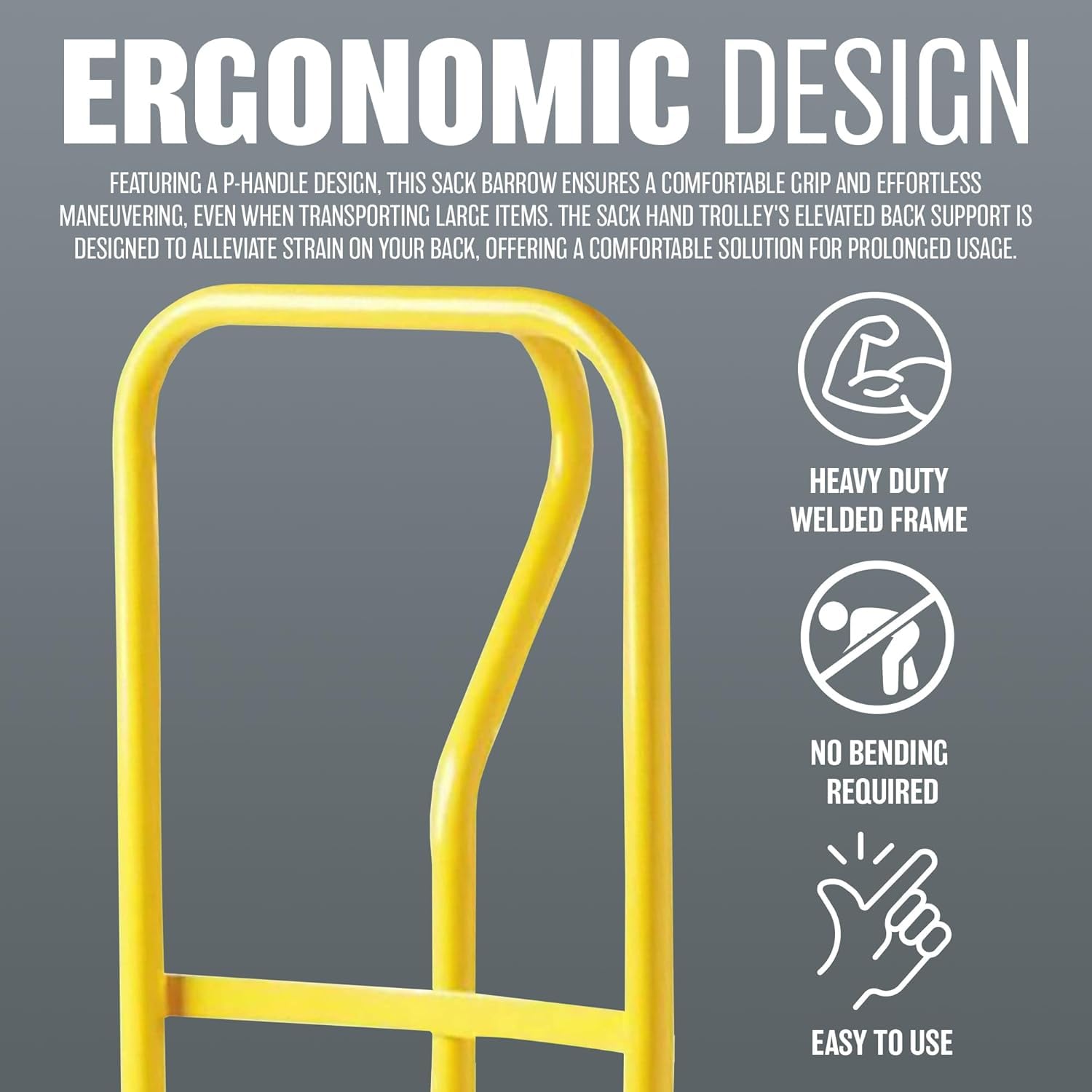 TREPPE Carro de Carga 150 kg, Carretilla de Mano con Ruedas Neumáticas 250×90 mm para Almacén, Taller y Mudanzas