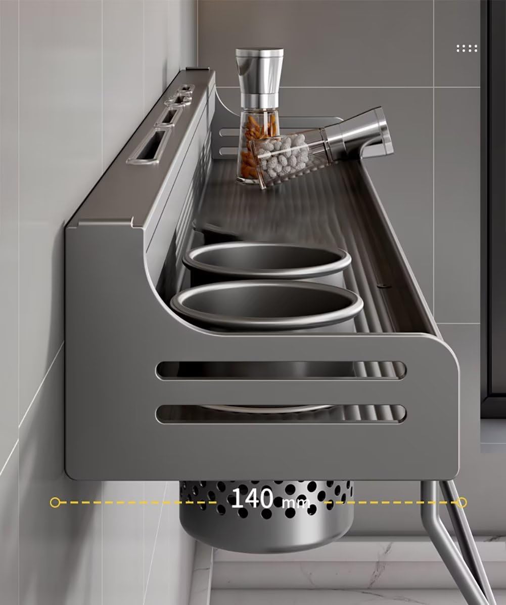 Estantería para especias de pared, organizador de especias sin taladrar, estante para especias, soporte para especias, pegado, estante de cocina de metal para puerta de armario, cocina, estante