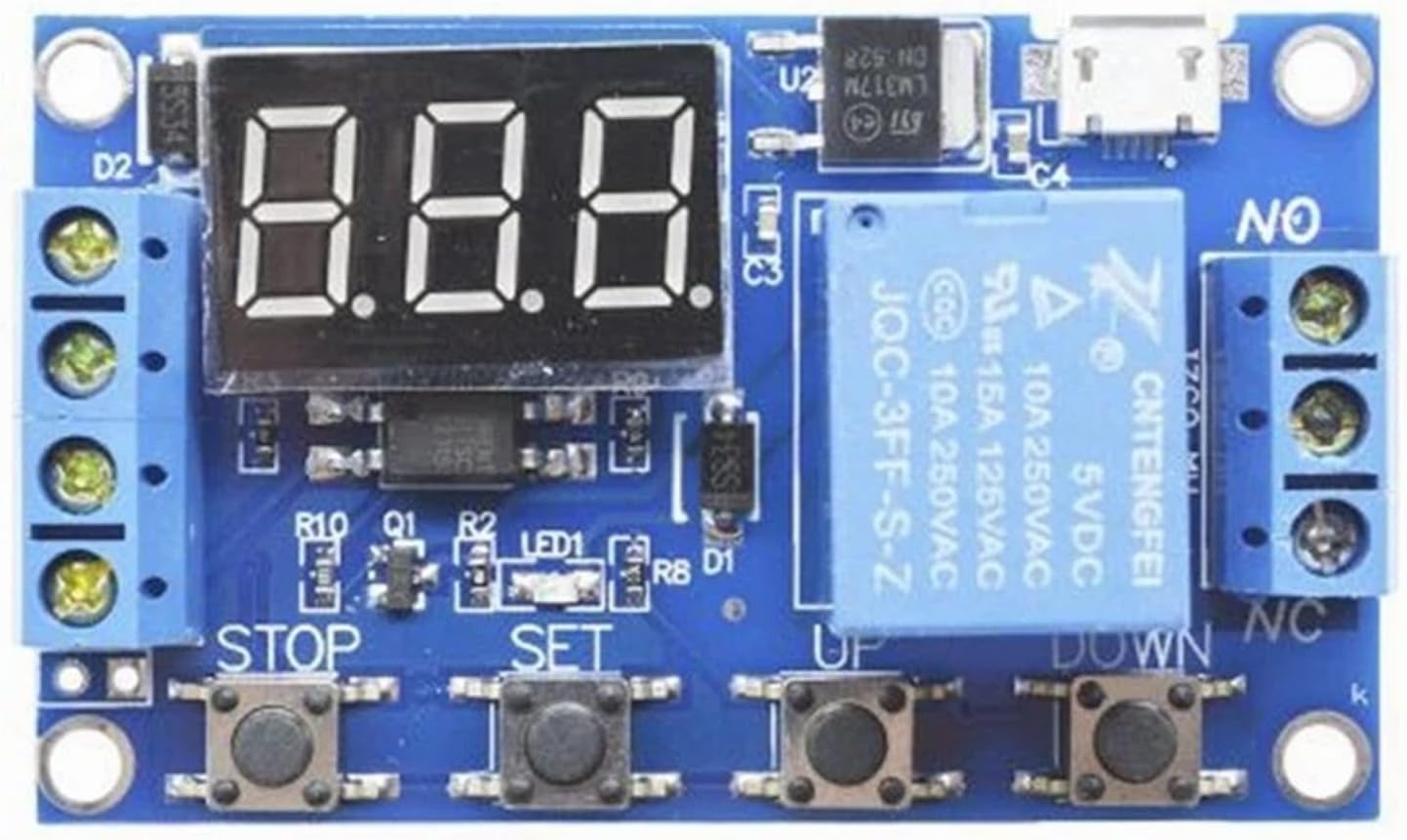DC 6-30V Support Micro USB 5V LED Display Automation Cycle Delay Timer Control Off Switch Time Relay 6V 9V 12V 24V