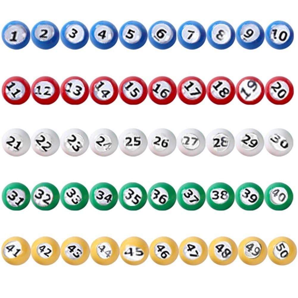 Lpitoy Multicolored Replacement Bingo Balls, 1-50 Numbered Bingo Balls, Perfect for Bingo Nights, Raffles, and More, Lost Bingo Ball Replacements