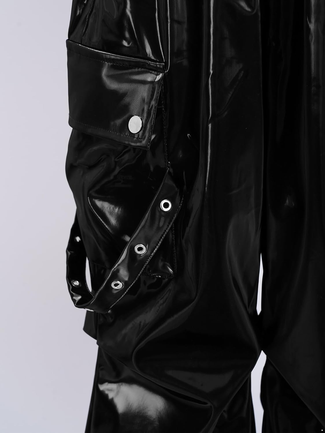 Kids Girls Elastic Waist Shiny Dance Pants Faux Leather Modern Jazz Training Trousers