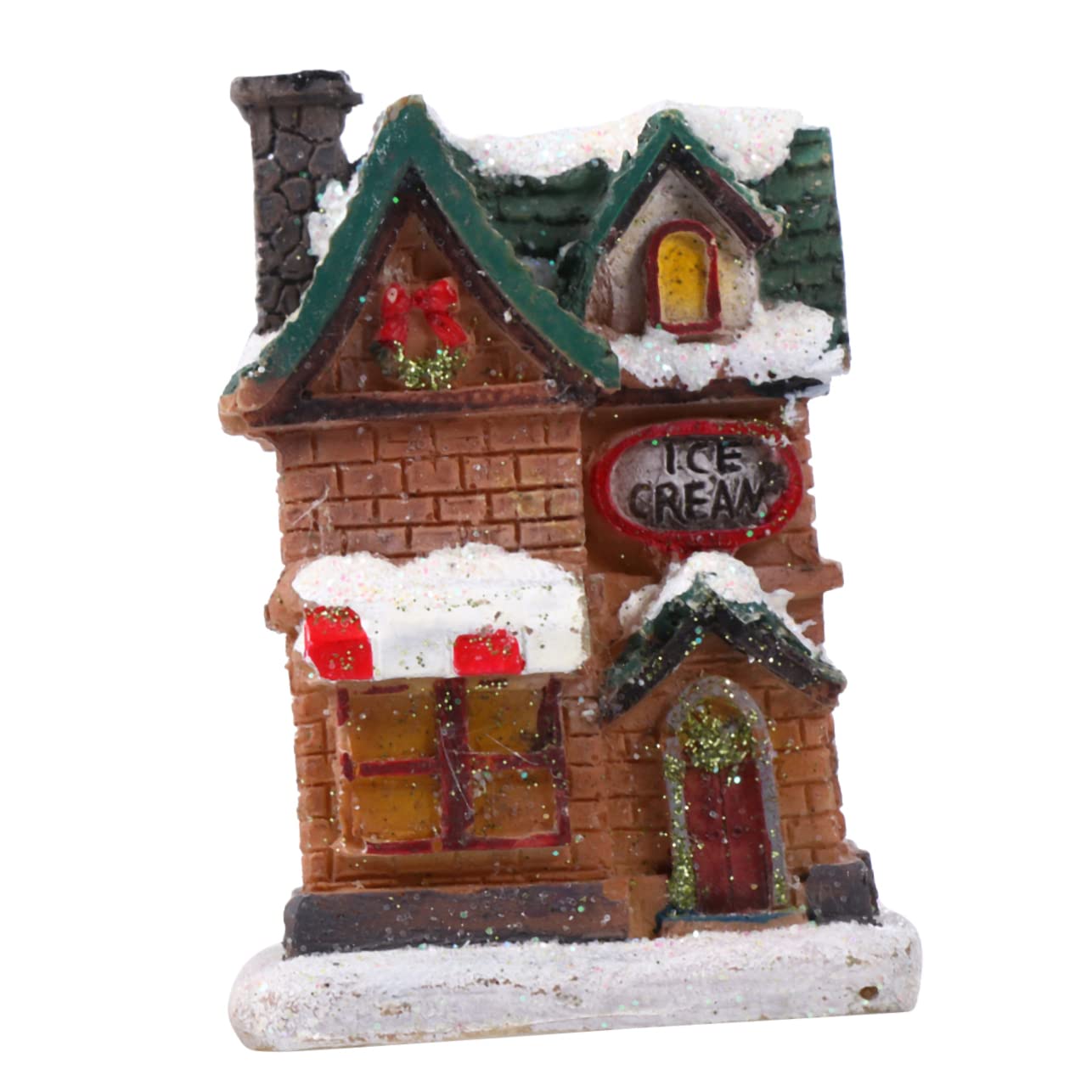 LIFKOME Luminous Christmas House Led Wall Decor Christmas Village Set Resin Decor Random Color