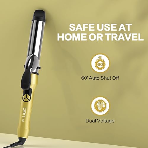 Miniatura 9 de Rizador de pelo profesional de titanio de 1 pulgada, pantalla LCD con calentamiento rápido de hasta 430 F, doble voltaje para viajar, herramienta de