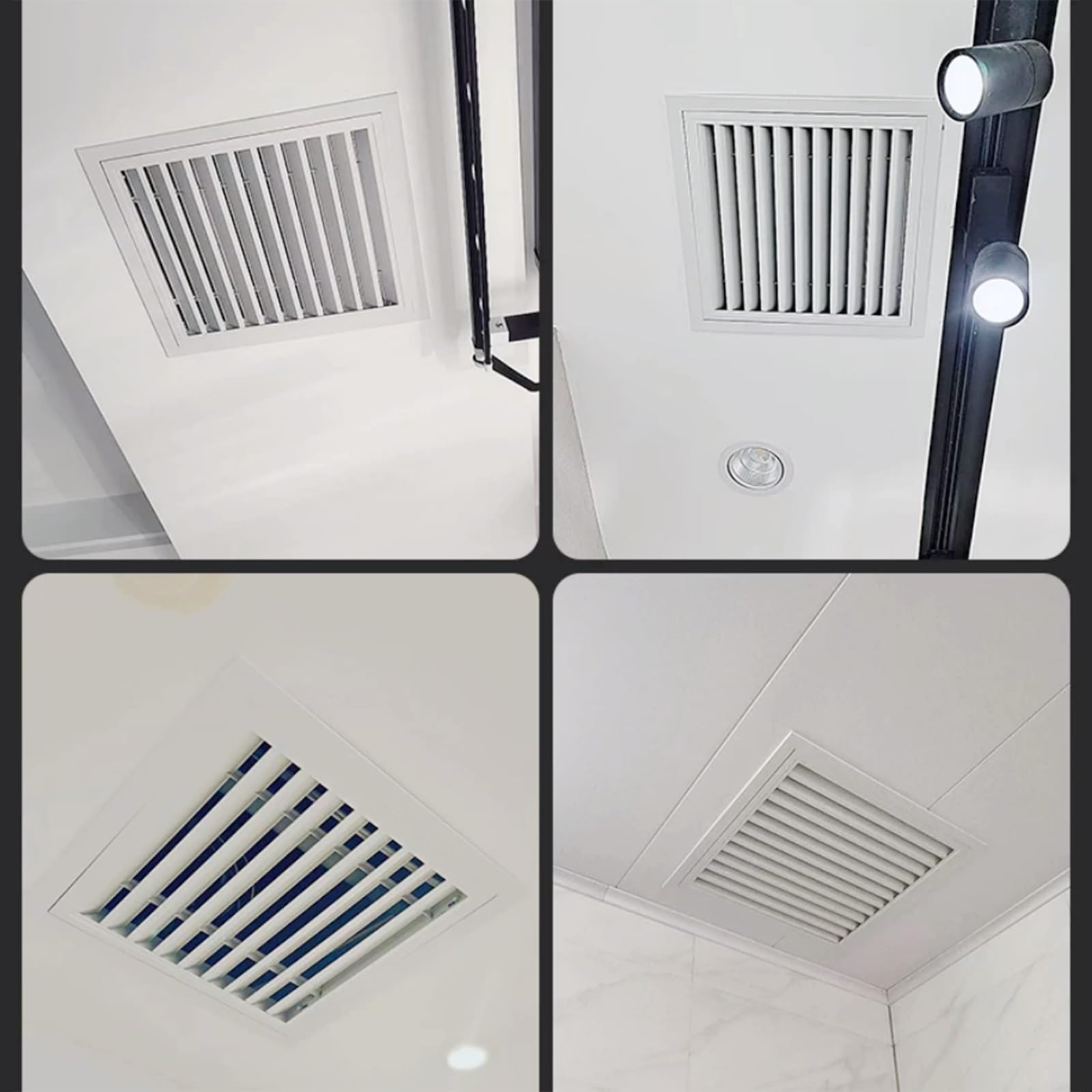 Soffit - Rejilla de ventilación de pared de metal, rejilla cuadrada de aluminio para el hogar o el baño, flujo de aire HVAC, ideal para áticos y cobertizos