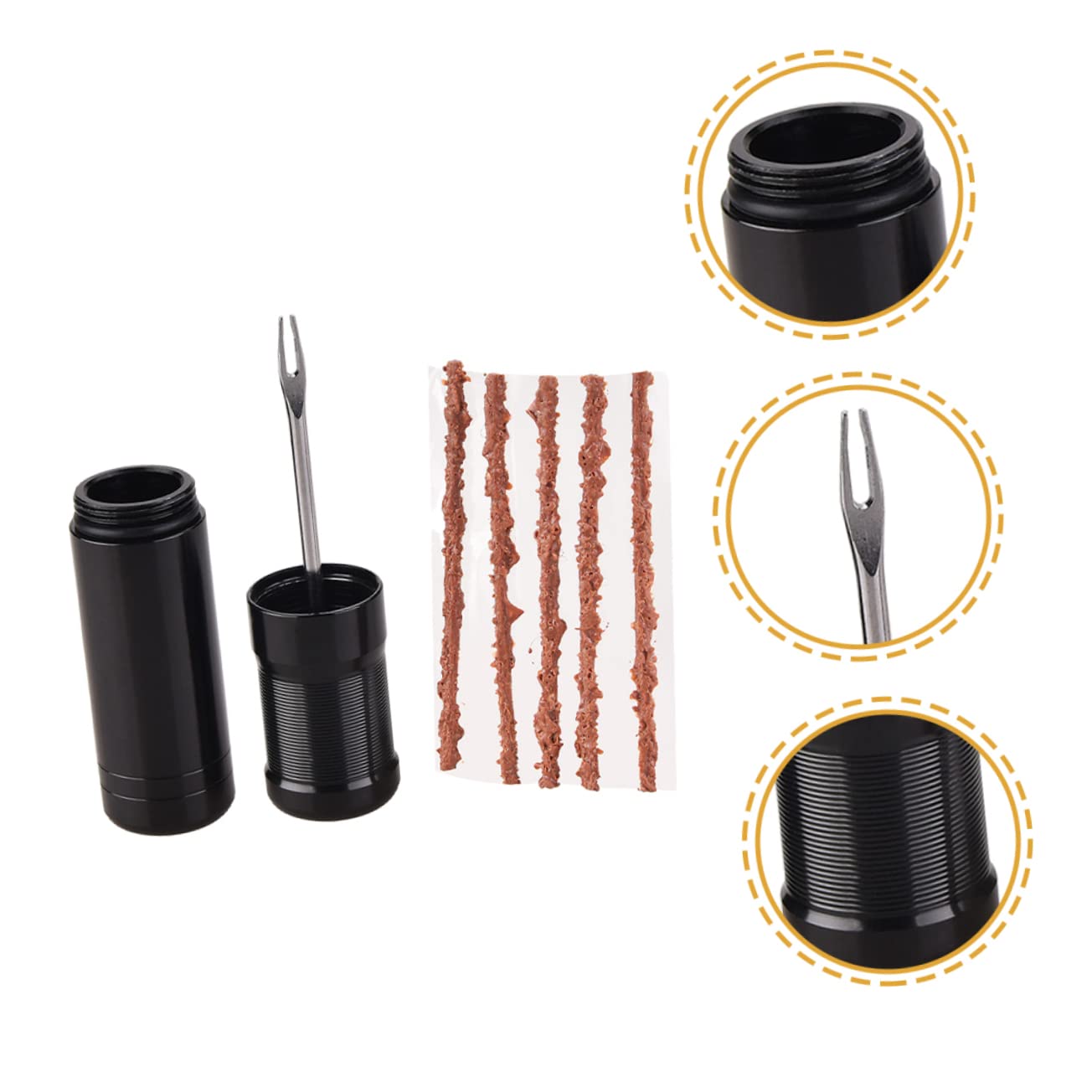 Zerodeko 4 Sets Tire Patch Kit for Bicycles - Repair Tool Rubber Repair Strip Ideal for Road and Mountain Bikes