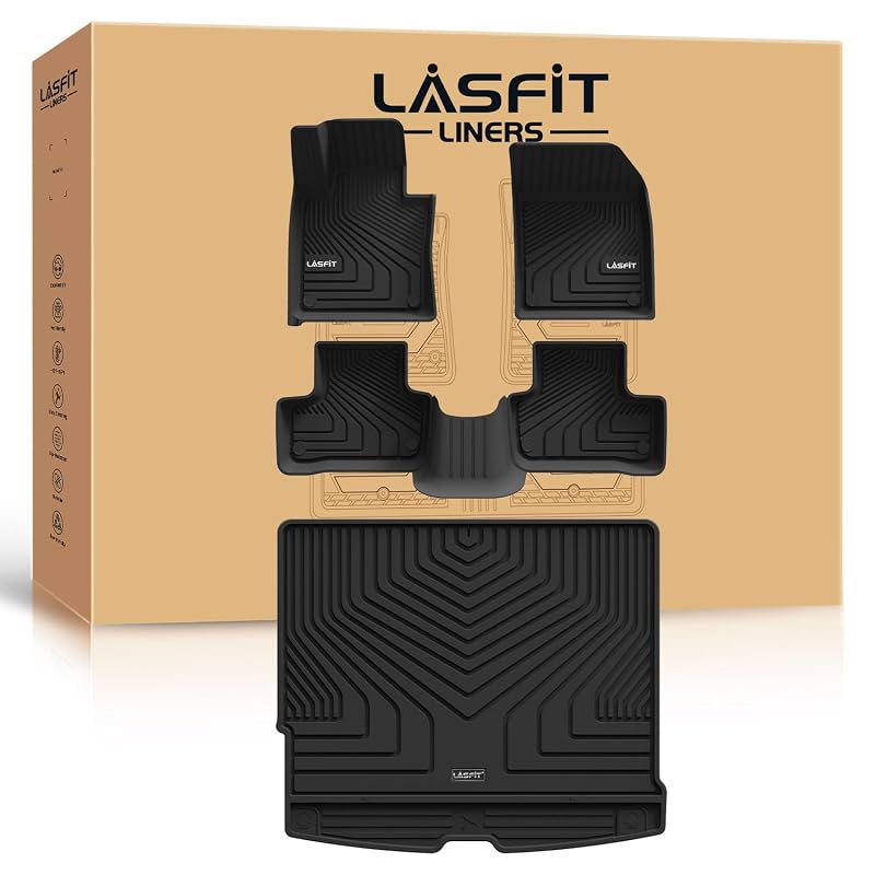 Tapetes automotivos em TPE LASFIT para Volvo XC60 2018–2026 a gasolina, exceto PHEV T8, com tapete de porta-malas