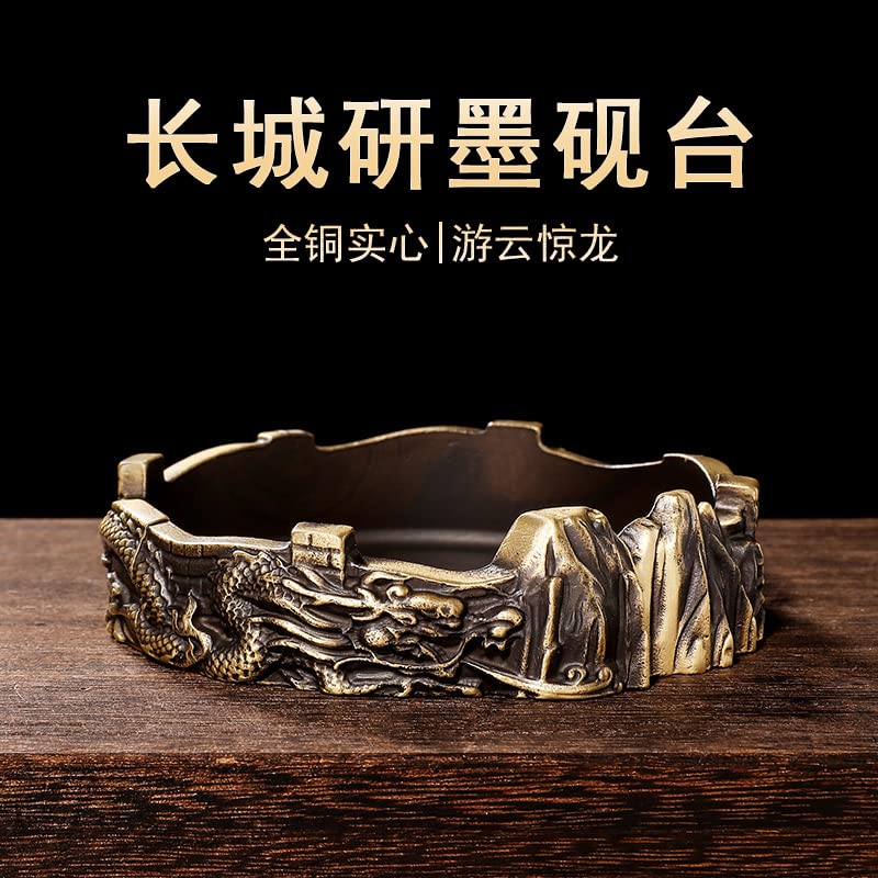 Amazon.com: xiexuelian 文房四宝中式摆件墨条研墨毛笔长城研磨砚台