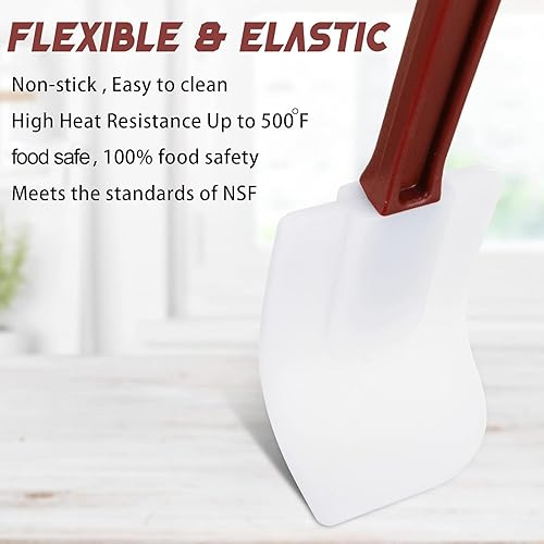 Miniatura 3 de Juego de 3 espátulas comerciales de silicona para cocinar, raspador de silicona resistente al calor, espátula comercial para hornear para utensilios