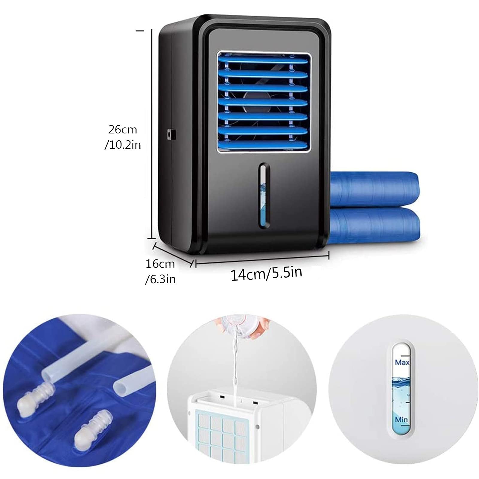 Colchón de Agua refrescante, colchón refrigerado por Agua con Control Remoto, Almohadilla de enfriamiento de Cama, cubrecolchón refrigerado de PVC, 63x27 Pulgadas