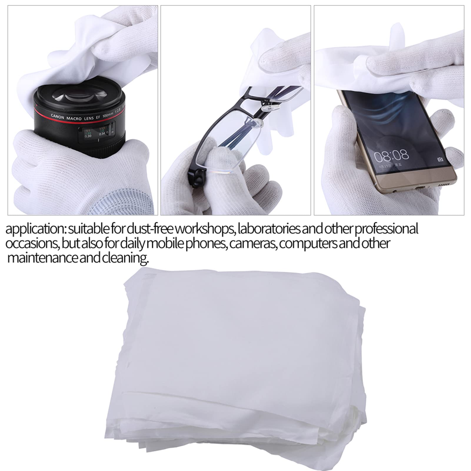 MUNEFE Cleaning Cloth, Lint Non Abrasive Wipes, Microfiber Cleaning Cloth for Phone Lens Glasses Screens Cameras Eyeglasses TV Screens