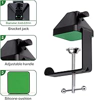 Vista 2 de Abrazadera de montaje de mesa de metal resistente, abrazadera C de montaje en mesa de escritorio para micrófono, brazo de tijera de suspensión