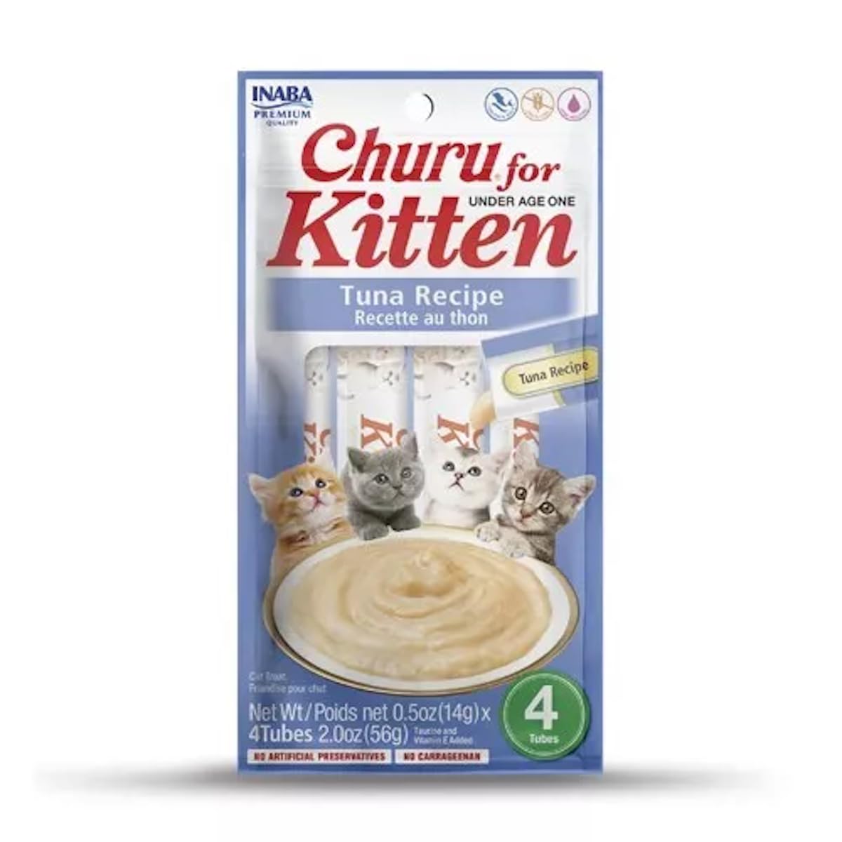 Churu kedi atıştırmalıkları, yavru kediler için, 12 aydan küçük genç kediler için sağlıklı atıştırmalıklar, ton balığı (4 adet x 14 g)