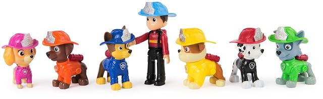 Foto 4 de 6 de Paw Patrol Fire Rescue - Paquete del Equipo con 7 Personajes, Incluyendo Ryder y 6 Cachorros, Juguetes…