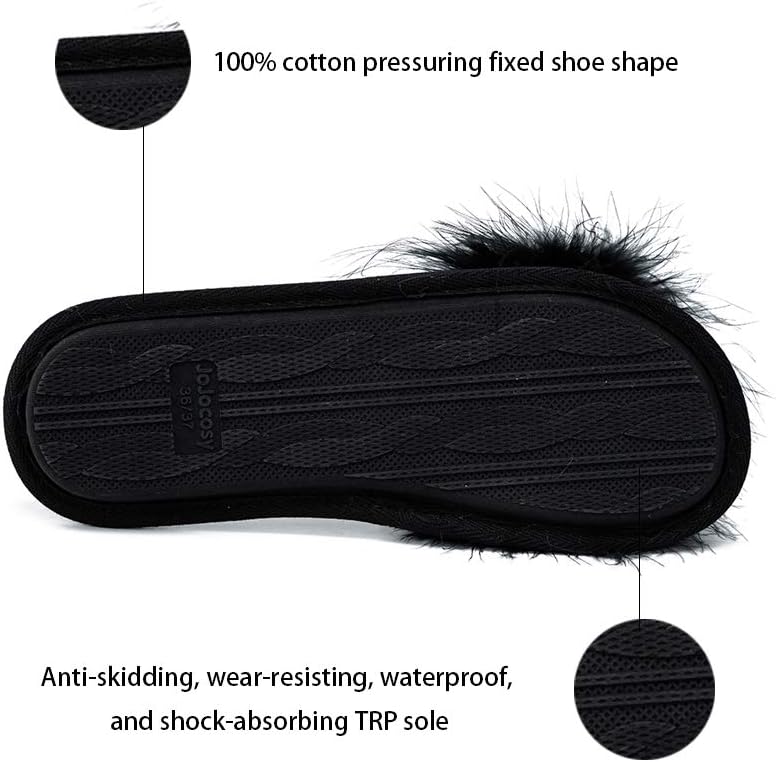 Extreme Plush Lady’s Sexy Slip-on Comfortable Slippers Women’s Fluffy Indoor Open-toe Scuff - Image 6