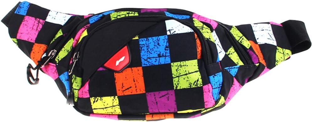 Waist Pack Bag Multiple Pocket Fanny Packs Travel Sport Waist Bags Unisex Hip Bum Bag 3 Zippered Compartments with Adjustable Band for Outdoors Workout Casual Running Hiking Cycling