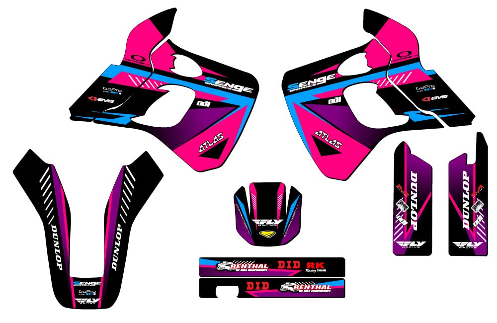 Amazon.com: 1991-1994 KDX 250 Surge Pink Senge Graphics Base Kit