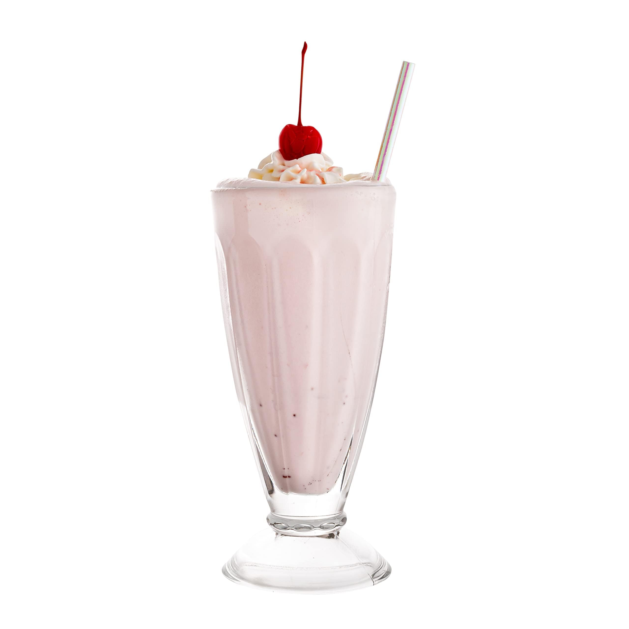 Vikko Copas de helado con pies: 326 ml Retro Postre tazas – para flotadores, batidos y Sundaes – Juego de 12 tazas de helado