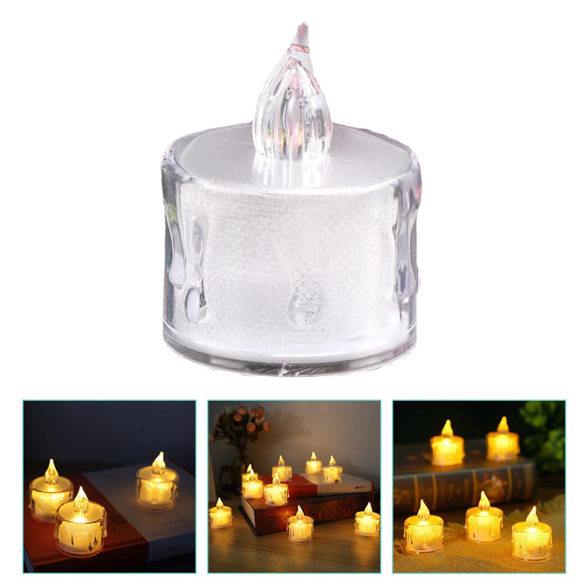 24 Pezzi Candele LED Senza Fiamma Luci Elettroniche Batteria Fiamma Realistica per Feste Ristoranti e Sicure e Decorazioni Atmosferiche