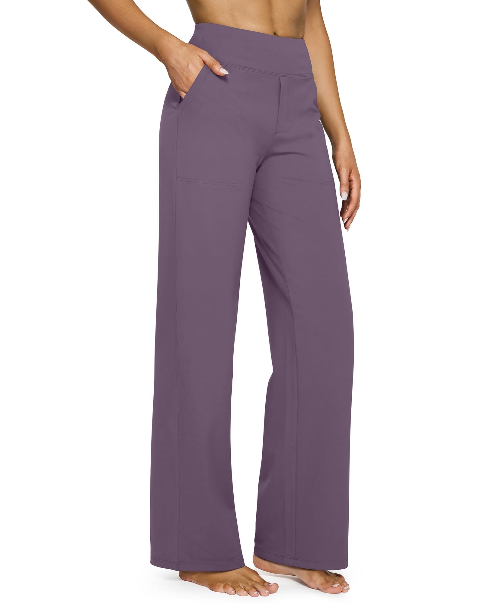 G4Free Yoga Pants for Women Wide Leg Pants with Pockets High Waisted