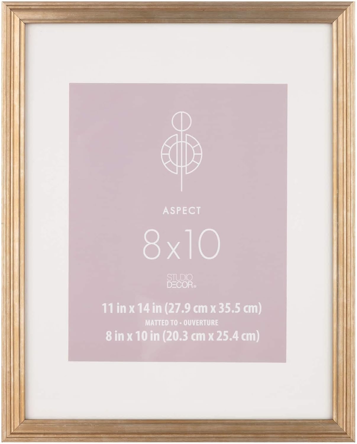 Studio Decor Aspect 8" x 10" Gold Narrow Frame with Mat