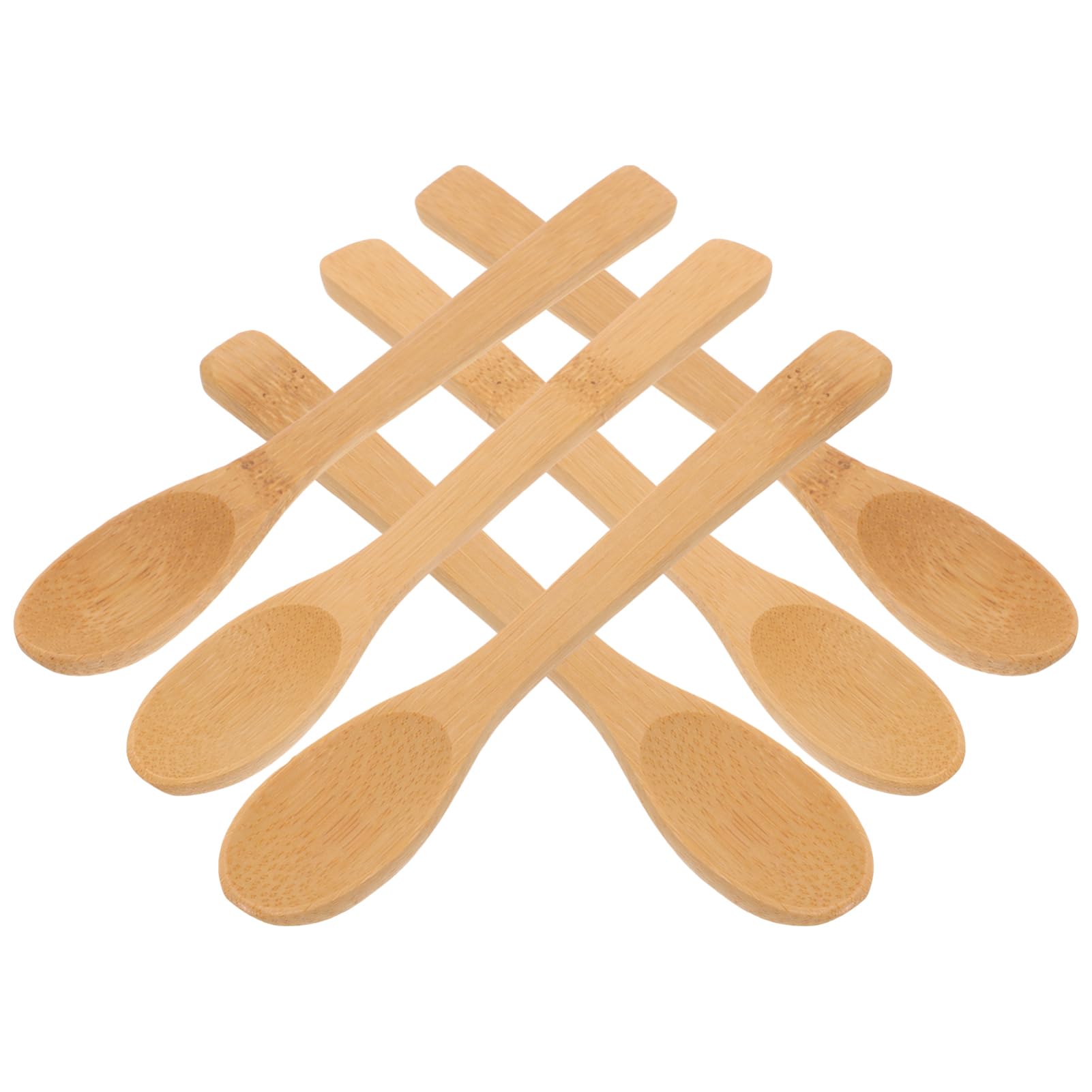 SOLUSTRE Elegant 6pc Bamboo Jam Spoons Set Espresso Serving Spoons Honey Food Salt Sugar Seasoning Multi-functional for Kitchen