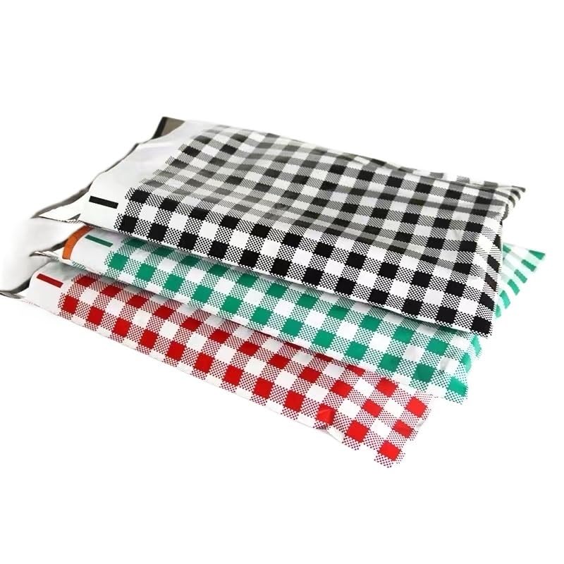 Sacs d‘expédition Sacs de courrier A4 Auto-scellants, 10x13 Pouces, Pochette d'expédition Express, enveloppe en Poly, Sac d'expédition, 50 pièces (Color : 25x33x4CMGreen Plaid)