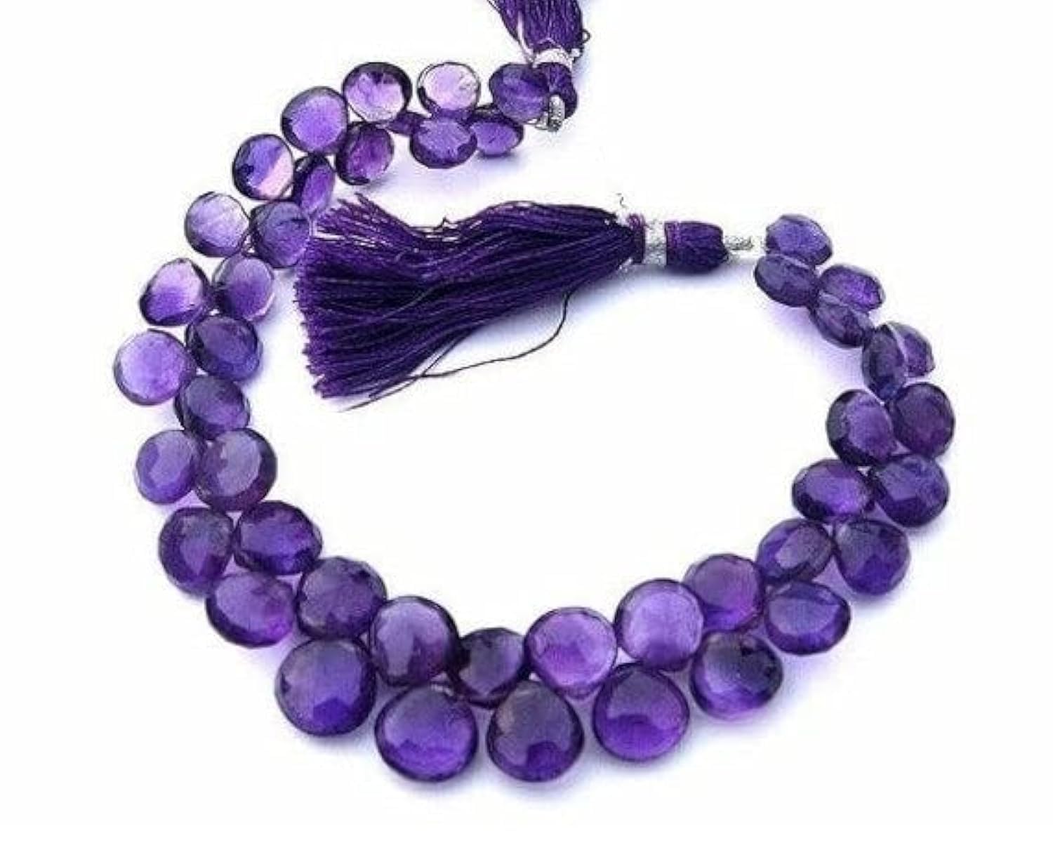 Améthyste africaine naturelle briolette cœur violette 8-9mm pour perles et fils