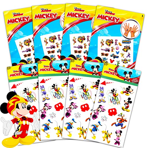 Disney Mickey Mouse Clubhouse Stickers and Tattoos 8 Pack ~ 200 Disney Mickey Stickers and Tattoos for Mickey Mouse Party Supplies Party Favors (Mickey Stickers and Tattoos for Kids)
