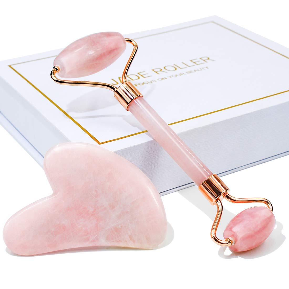 ArabestNatural Quartz Jade Guasha Stone Sc Board Massage Face Skin Care Tools Roller Massager Beauty Slimming Facial Skin Care