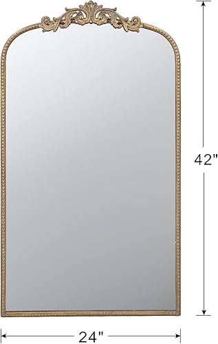 Miniatura 6 de A&B Home - Espejo de pared de inspiración barroca, 24 x 42 pulgadas, color dorado