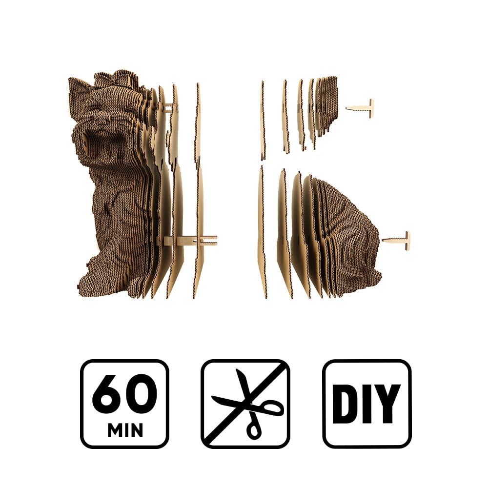 Perro Yorkshire Terrier Puzzle 3D de Cartón – Maqueta para Montar