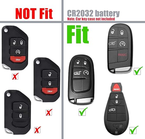 Miniatura 3 de uuam Paquete de 2 pilas CR2032 2032 para llavero remoto compatible con Jeep Dodge Chrysler Key FOB Prox se adapta a la carcasa 2008-2022 300