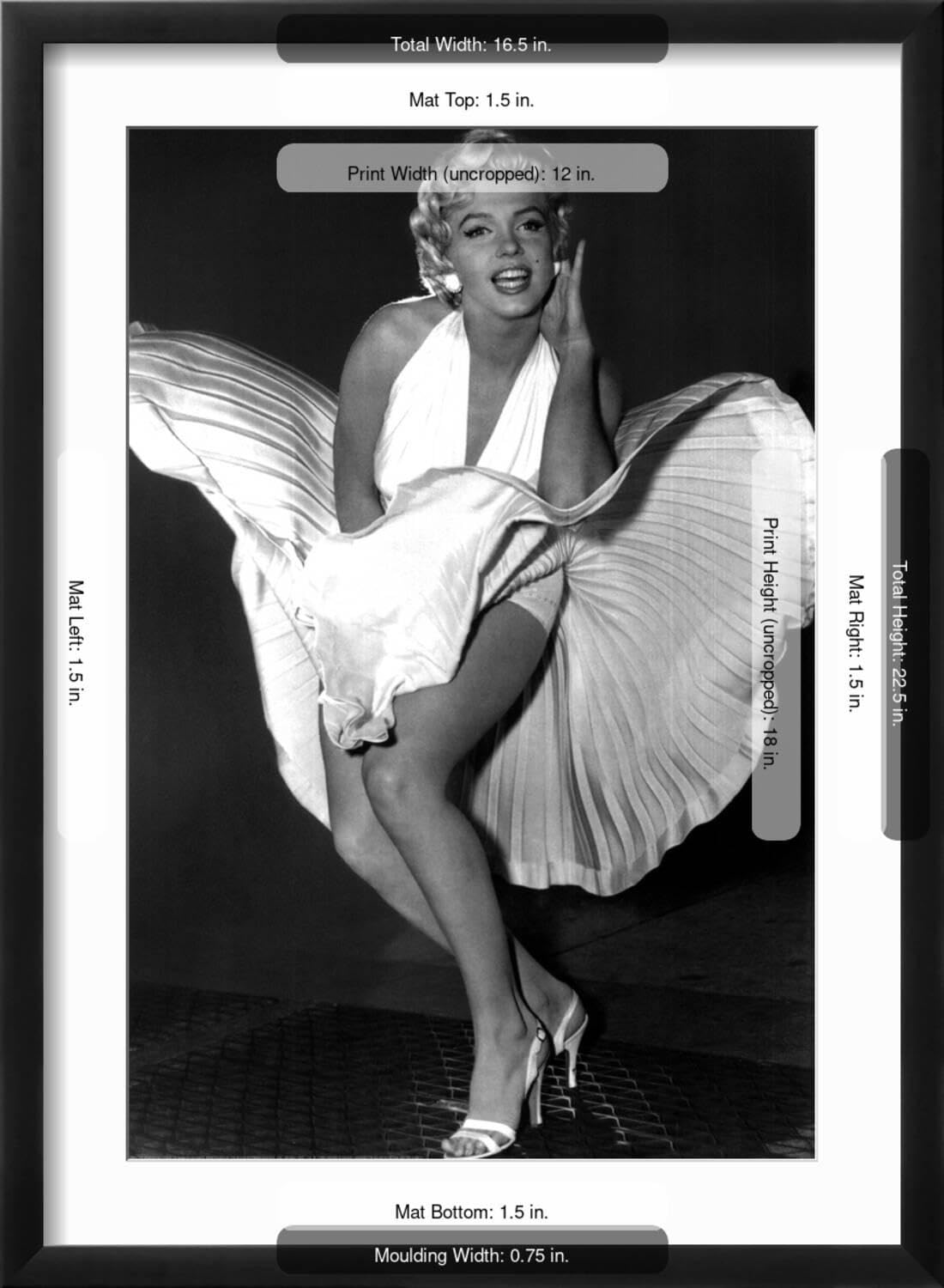 Amazon.com: ART.COM Wall Art Print Monroe, Marilyn, 9999 on Black