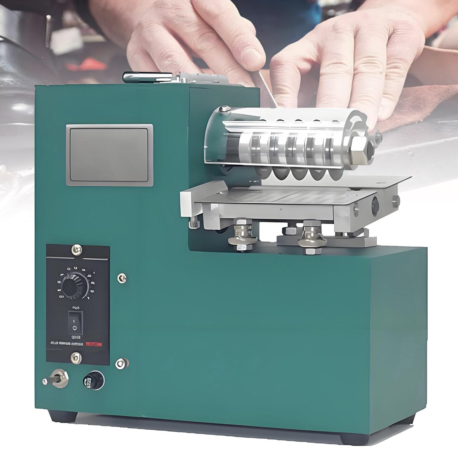 Oiyekntd Electric Leather Cutting Machine, Leather Strip Cutter, DIY Leathercraft Strap Splitter, 2-86mm Cutting Width, Thickness <3mm, for Leather, Plastic, PVC, Rubber SingleHead