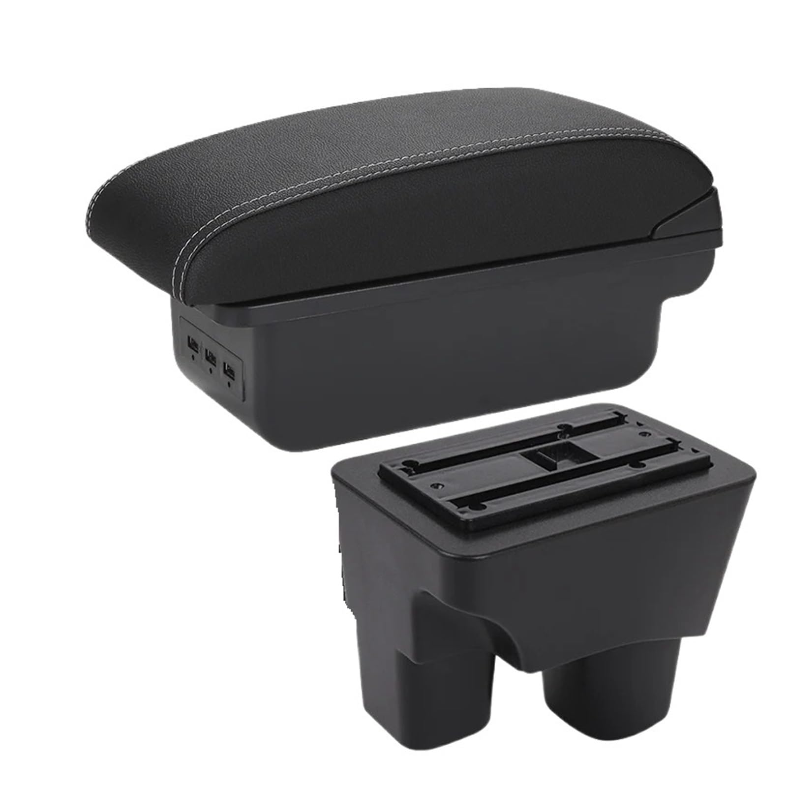 UMDJJU For Chevrolet For Onix 2020-2024 Car Armrest Storage Box Interior Retrofit Parts Accessories Car Centre Console Armrest Box(B3 Black white 3USB)