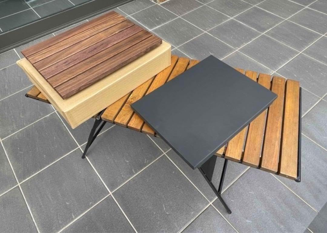 アイアン工房 IGTローテーブル　ウォールナット天板&ブラックマルチプレート付 アイアン工房 IGTローテーブル ウォールナット天板&ブラックマルチ