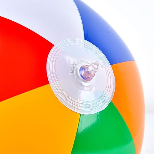 Miniatura 3 de Coopay Paquete de 40 bolas de playa inflables clásicas de arco iris para piscina, decoración de fiesta de cumpleaños, juegos de agua de verano,