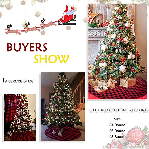 BCOOL Black and Red Tree Skirt Holiday Party Tree Skirt Christmas Tree