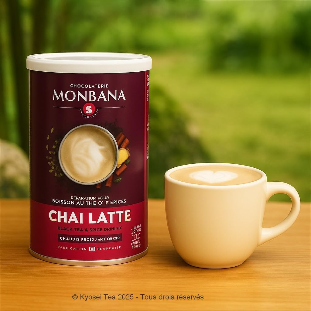 Monbana - Chaï Latte - Boîte de 250 g - Mélange Épicé pour Boisson Chaude ou Froide - Cannelle, Cardamome, Gingembre - Fabriqué en France