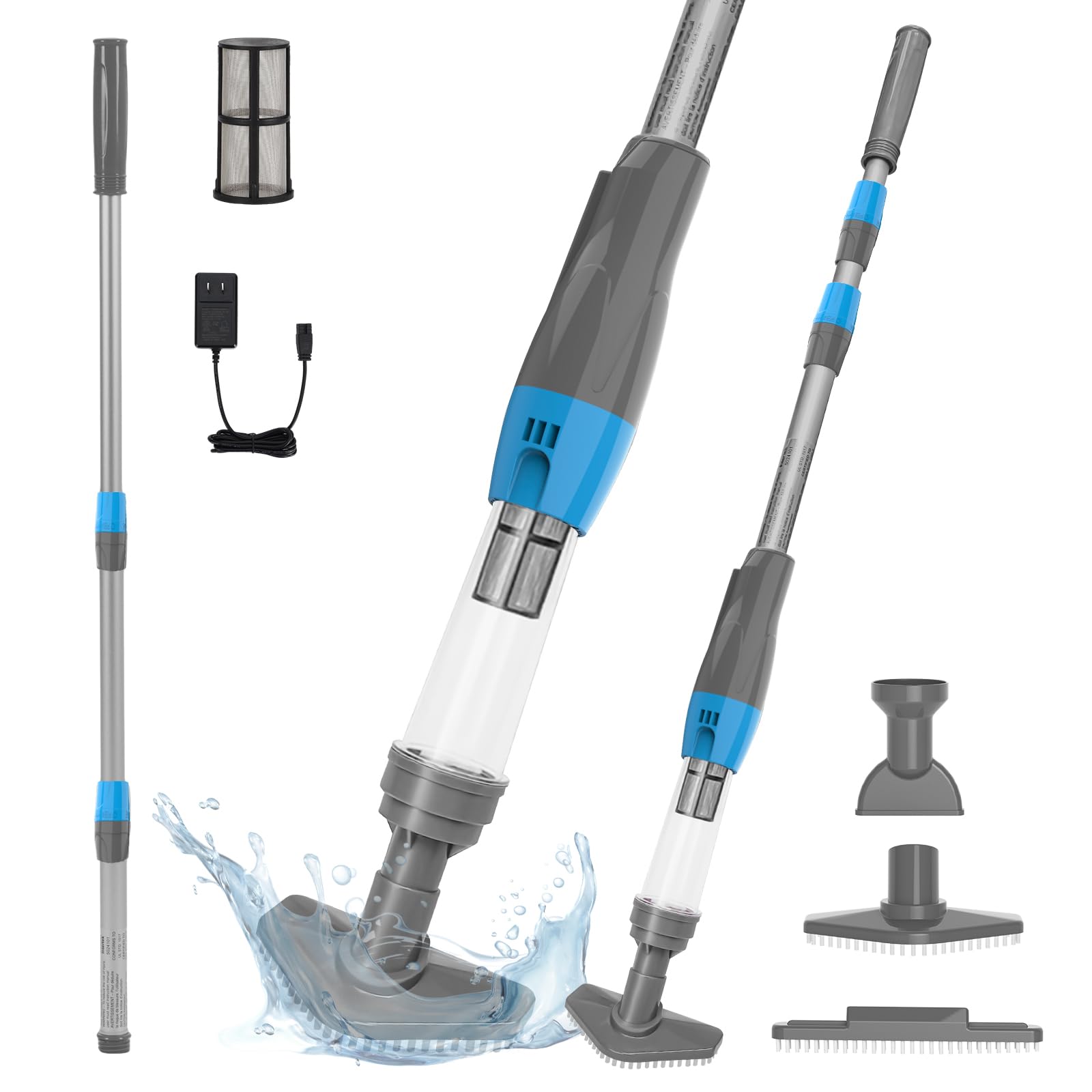 Aspirateur de piscine puissant 30 l/min avec autonomie de 90 min