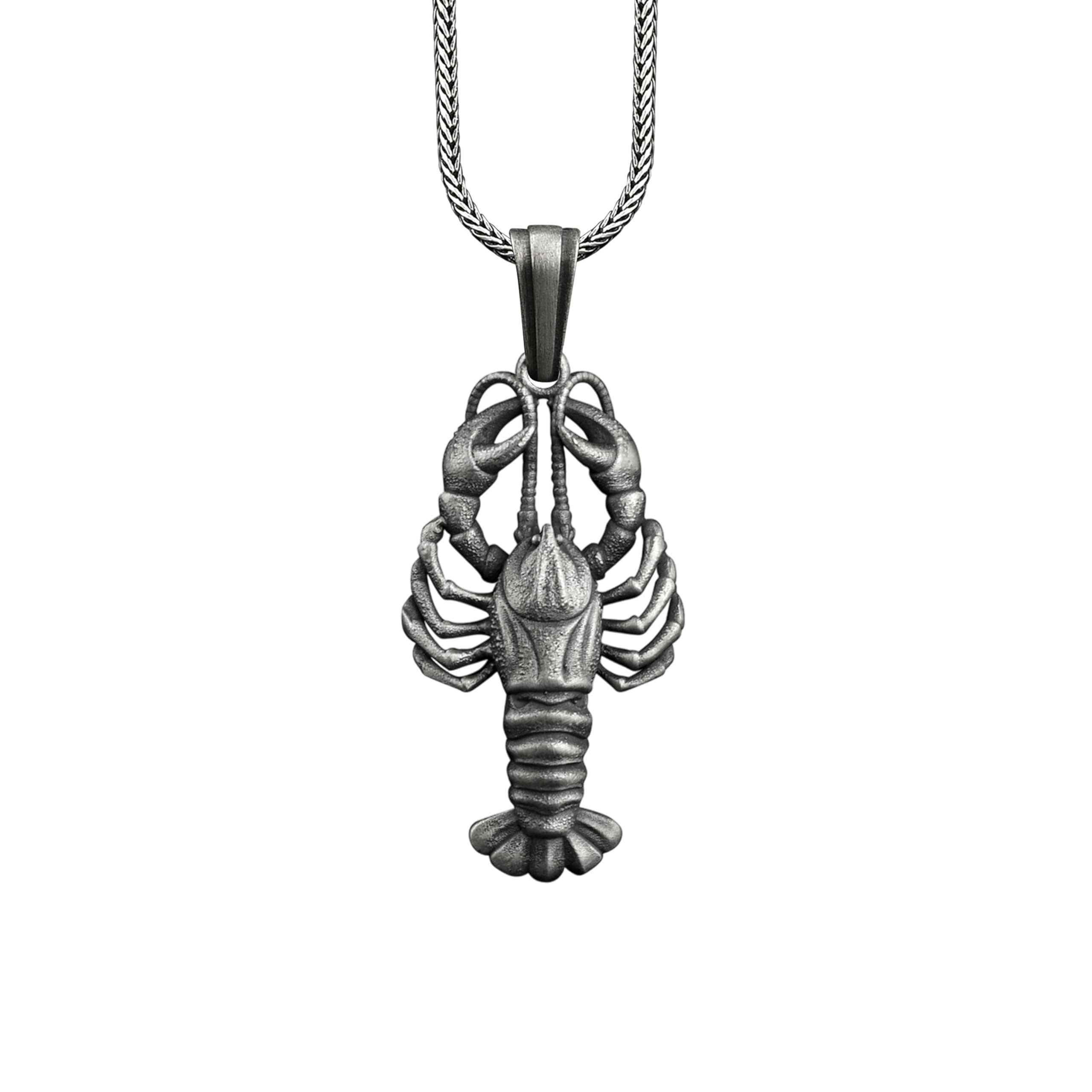 BySilverStone – Collana a moschettone in argento, con incisione di animali nautici, regalo unico per uomo in argento