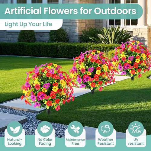 ERIYQM 20" Set of 2 Artificial Topiary Ball Flowers for Outdoors Decoration - image 3