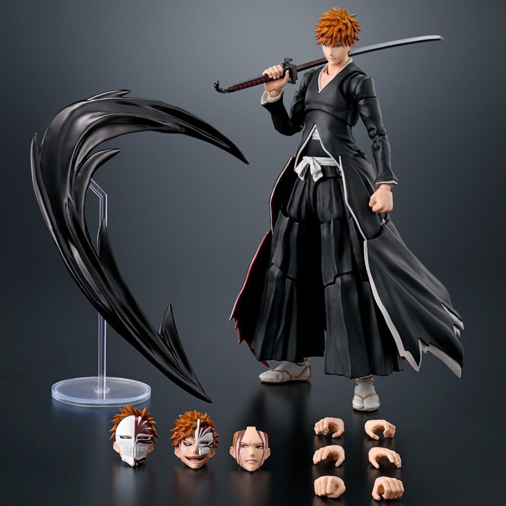 Zhongkaihua Kurosaki Ichigo Figura Getsuga Tensho Modelo Estatua Anime Figura de Acción Móvil Accesorios Intercambiables Colecciones Decoraciones Regalos