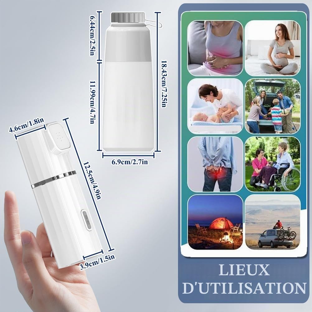 Bidet Portable Electrique,Bidet De Voyage Portable Rechargeable,450 ML Bouteille Perineale Post Partum,Douchette Intime Maternité,pour Voyage,Camping,Hygiène Personnelle,Hemorroide