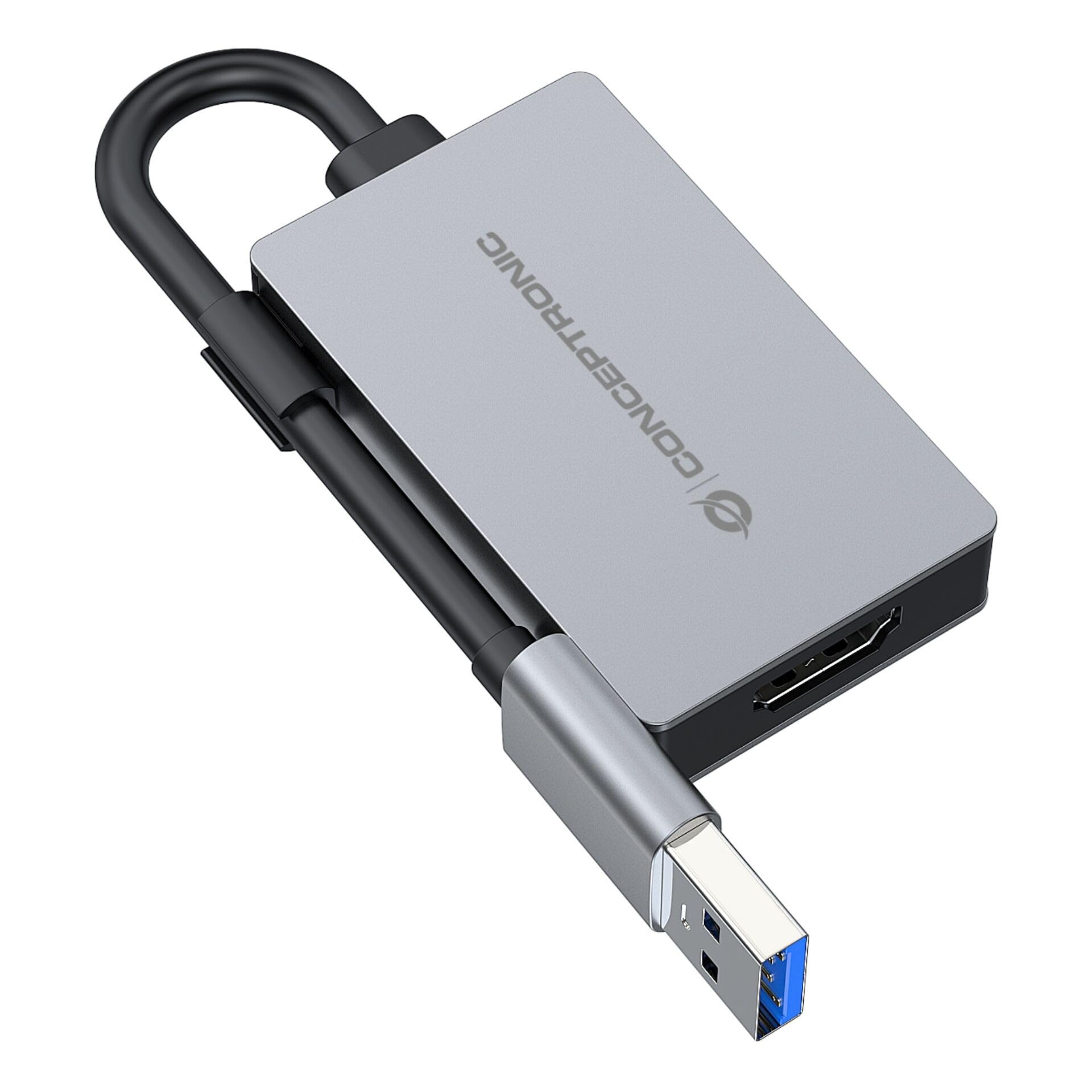 Conceptronic ABBY22G - Adaptador USB a HDMI 1.4, 1080P 60Hz