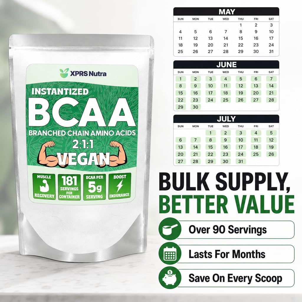 XPRS Nutra BCAA Powder - Amino Acids Supplement for Men - Unflavored BCAA Workout Supplements - Gym Supplements for Men - Amino Acids Supplement for Women for Gym Post Workout Recovery (2 Pounds) image 4