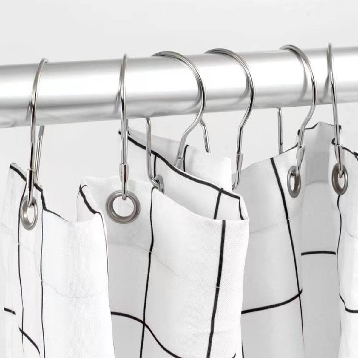 200 ganci per tenda da doccia resistenti alla ruggine, anelli decorativi in metallo, facili da installare, ganci per tende da doccia, aste per tende, fodera per tenda da doccia